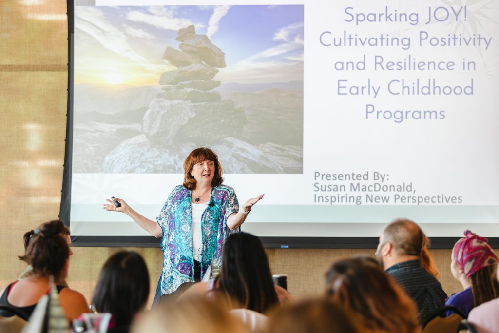 Susan MacDonald presents to a group of educators.